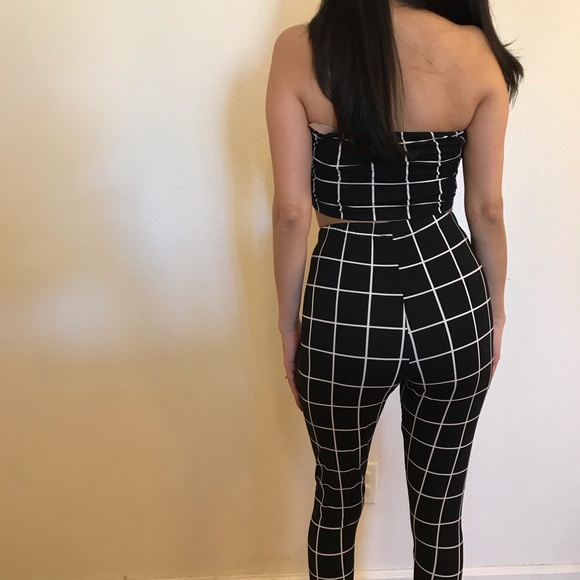 Carmin Black & White Leggings & Tube Top Set - Picture 8 of 8